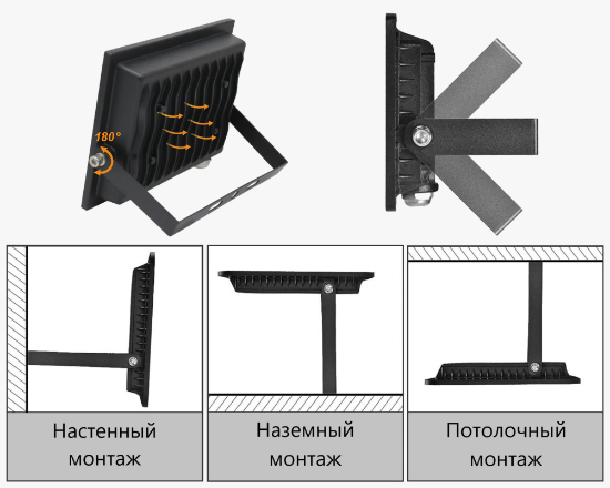 Изображение 300Вт – 6500К СЕРИЯ 6 Светодиодный прожектор	